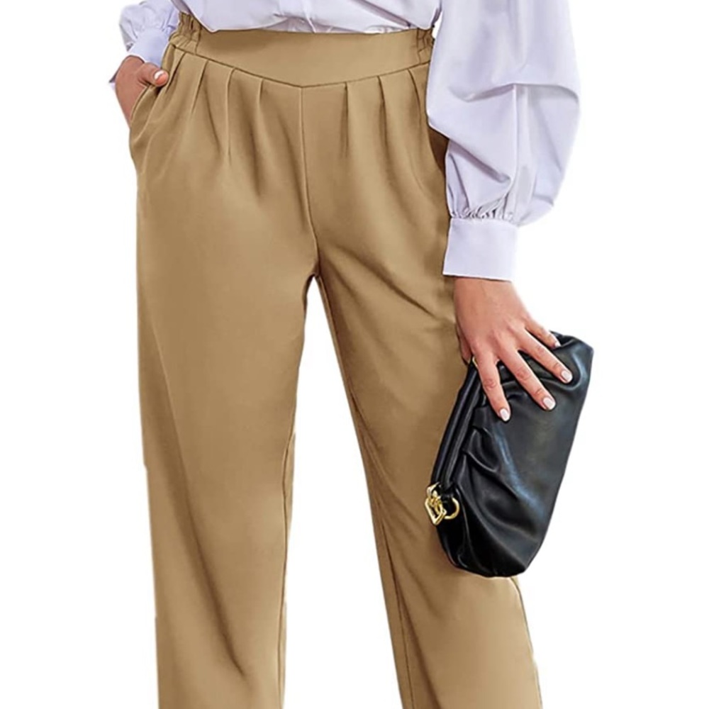 Grace Karin tan / beige high waist pants for work / office